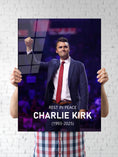 Load image into Gallery viewer, Charlie Kirk Photo Print on Metal (HD Gloss) by Portrilux